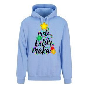 Hawaiian Christmas Mele Kaliki Maka Hibiscus Tree Unisex Surf Hoodie