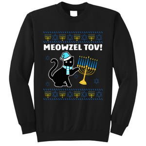 Hanukkah Chanukah Meowzel Tov Jewish Cat Ugly Hanukkah  Sweatshirt