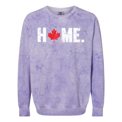 Home Canada Maple Leaf Distressed Gift Colorblast Crewneck Sweatshirt