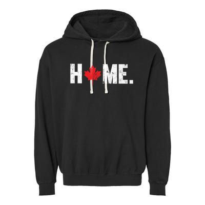 Home Canada Maple Leaf Distressed Gift Garment-Dyed Fleece Hoodie