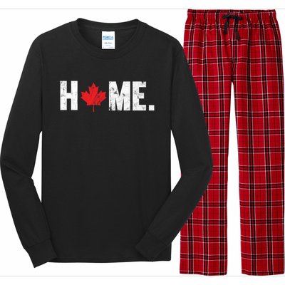 Home Canada Maple Leaf Distressed Gift Long Sleeve Pajama Set