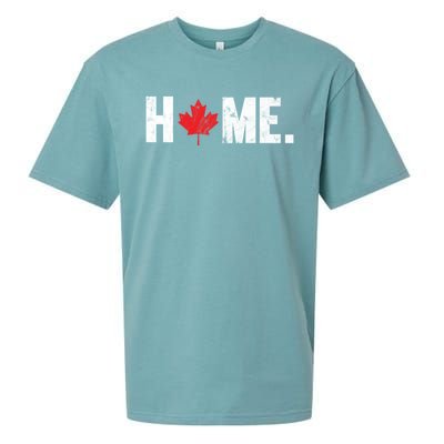 Home Canada Maple Leaf Distressed Gift Sueded Cloud Jersey T-Shirt