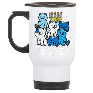 Hanukkah Cats Meowzel Tov Chanukah Jewish  Stainless Steel Travel Mug