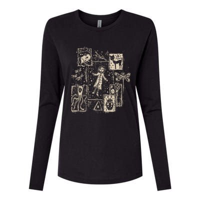 Horror Coraline Movie Womens Cotton Relaxed Long Sleeve T-Shirt