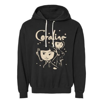 Horror Coraline Movie Halloween Coraline Garment-Dyed Fleece Hoodie