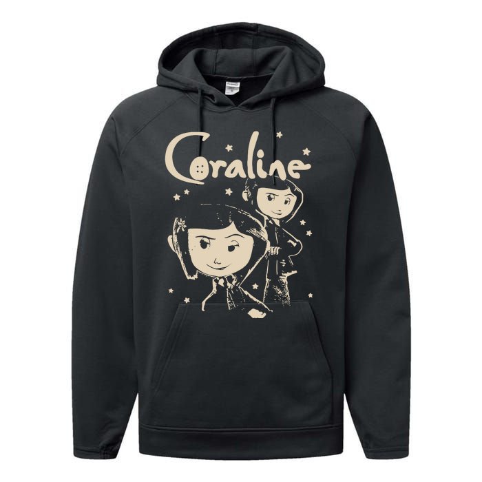 Horror Coraline Movie Halloween Coraline Performance Fleece Hoodie