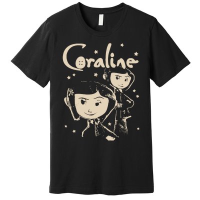 Horror Coraline Movie Halloween Coraline Premium T-Shirt