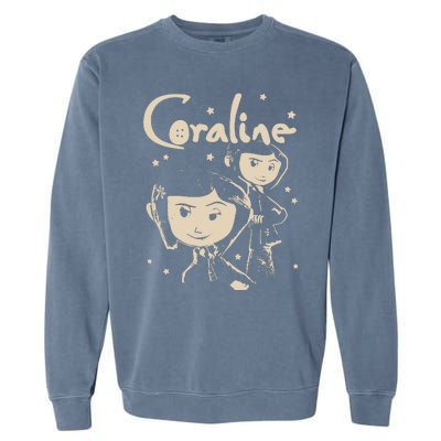 Horror Coraline Movie Halloween Coraline Garment-Dyed Sweatshirt