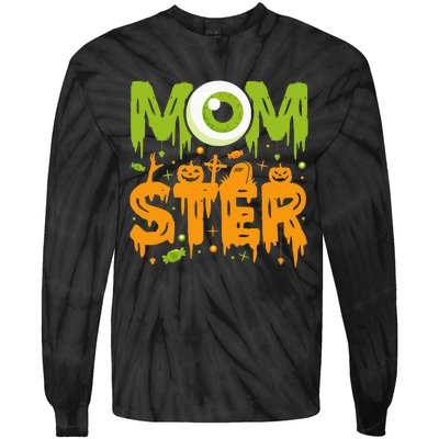 Halloween Costume Momster Spooky Halloween Tie-Dye Long Sleeve Shirt