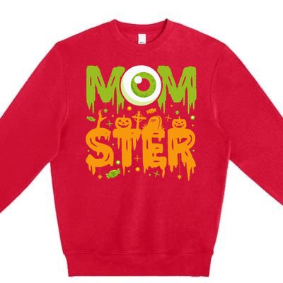 Halloween Costume Momster Spooky Halloween Premium Crewneck Sweatshirt