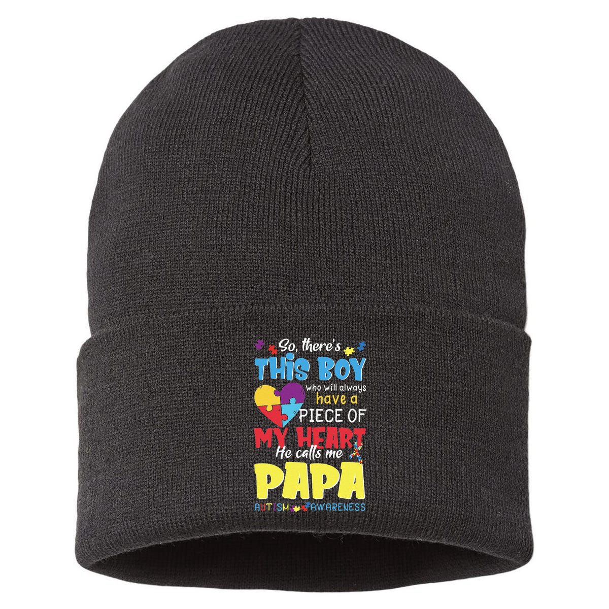 He Calls Me Papa Autism Awareness Sustainable Knit Beanie