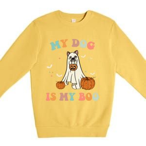 Halloween Charm: My Dog Is My Boo Gift Premium Crewneck Sweatshirt