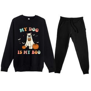 Halloween Charm: My Dog Is My Boo Gift Premium Crewneck Sweatsuit Set