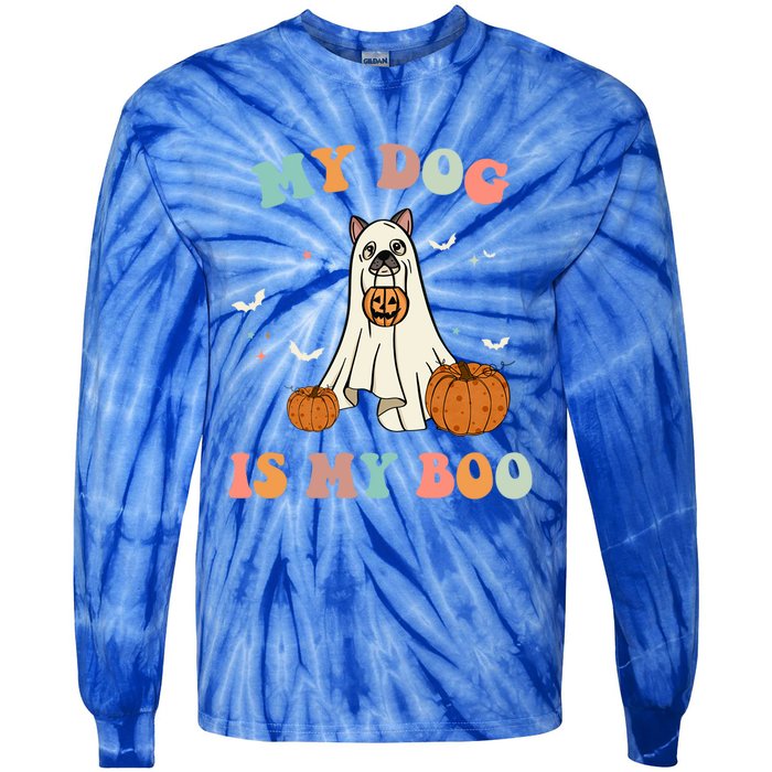 Halloween Charm: My Dog Is My Boo Gift Tie-Dye Long Sleeve Shirt