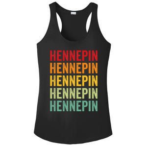 Hennepin County Minnesota Rainbow Text Design Ladies PosiCharge Competitor Racerback Tank