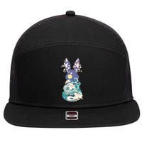 Happy Chinese New Year Year Of The Rabbit 7 Panel Mesh Trucker Snapback Hat