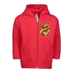 Happy Chinese New Year 2024 Lunar New Year Dragon Red Toddler Zip Fleece Hoodie