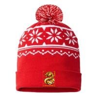 Happy Chinese New Year 2024 Lunar New Year Dragon Red USA-Made Snowflake Beanie