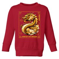 Happy Chinese New Year 2024 Lunar New Year Dragon Red Toddler Sweatshirt