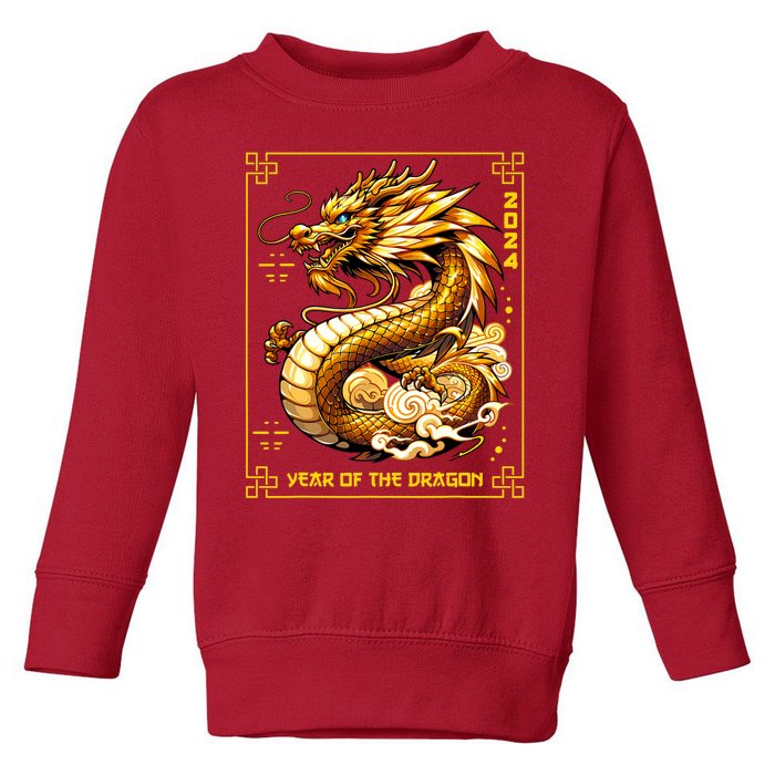 Happy Chinese New Year 2024 Lunar New Year Dragon Red Toddler Sweatshirt