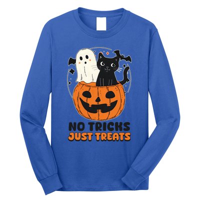 Halloween Cat No Tricks Just Treats Gift Long Sleeve Shirt