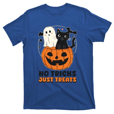 Halloween Cat No Tricks Just Treats Gift T-Shirt