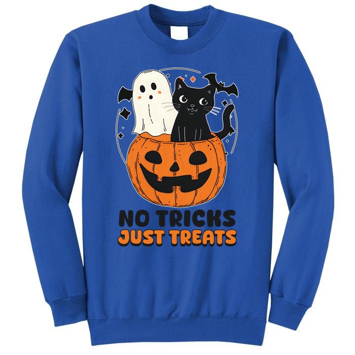 Halloween Cat No Tricks Just Treats Gift Tall Sweatshirt