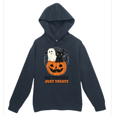 Halloween Cat No Tricks Just Treats Gift Urban Pullover Hoodie