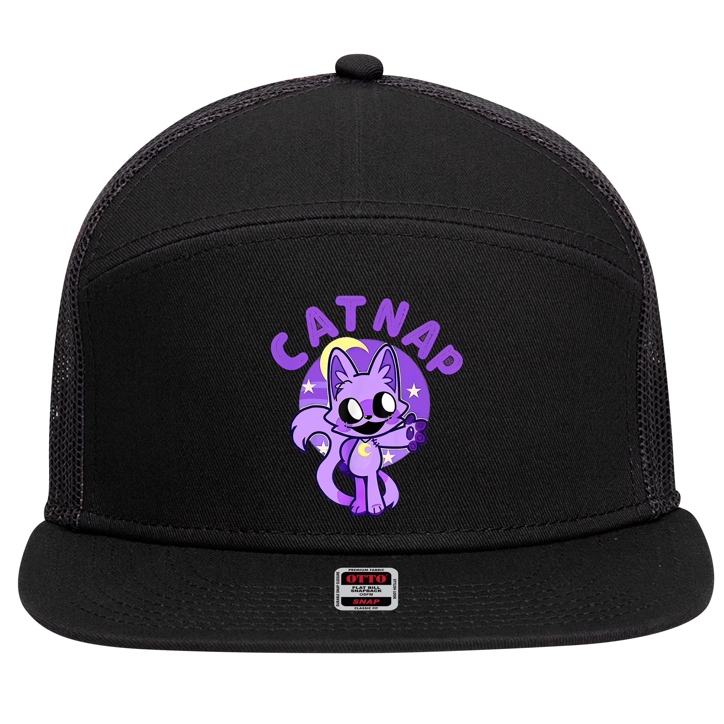 Hi Cats Nap Lover Funny Cat Cat Lover 7 Panel Mesh Trucker Snapback Hat