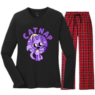 Hi Cats Nap Lover Funny Cat Cat Lover Women's Long Sleeve Flannel Pajama Set 