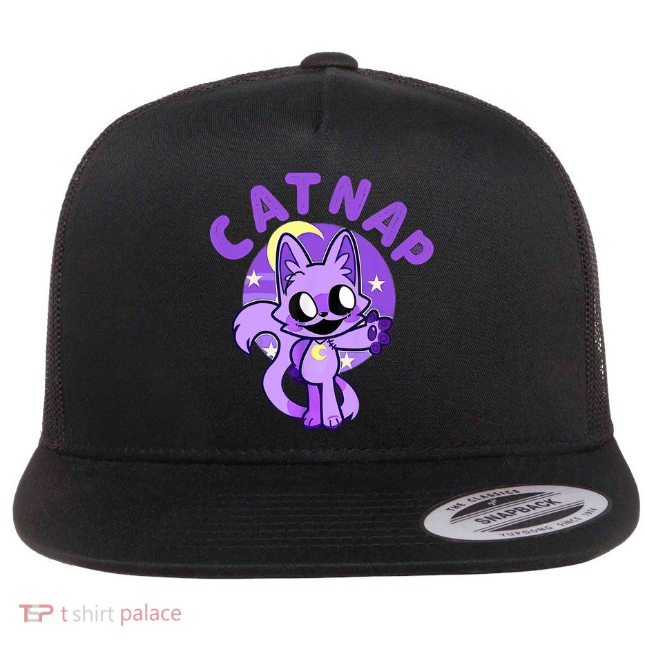 Hi Cats Nap Lover Funny Cat Cat Lover Flatbill Hat