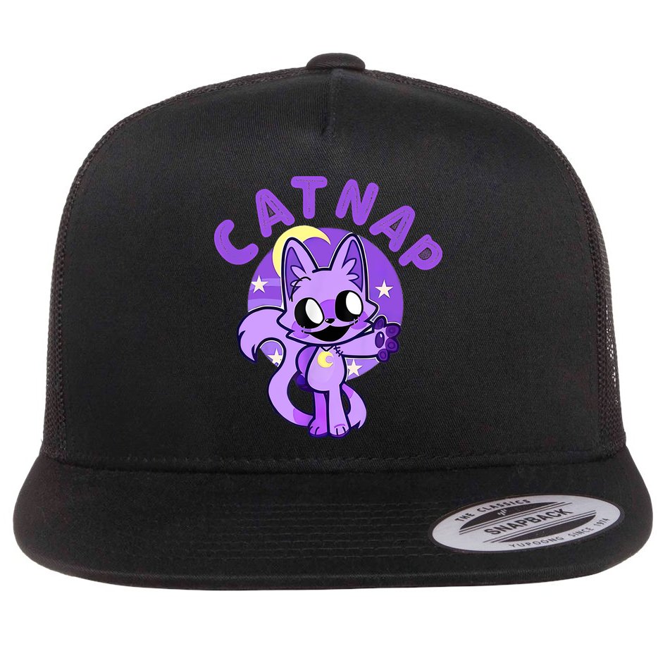 Hi Cats Nap Lover Funny Cat Cat Lover Flat Bill Trucker Hat
