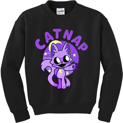 Hi Cats Nap Lover Funny Cat Lover Kids Sweatshirt