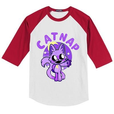 Hi Cats Nap Lover Funny Cat Lover Kids Colorblock Raglan Jersey