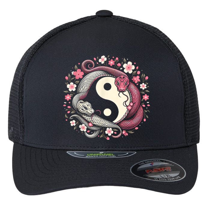 Happy Chinese New Year 2025 Snake Gift Flexfit Unipanel Trucker Cap