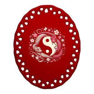 Happy Chinese New Year 2025 Snake Gift Ceramic Oval Ornament