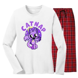 Hi Cats Nap Lover Funny Cat Gift Women's Long Sleeve Flannel Pajama Set 