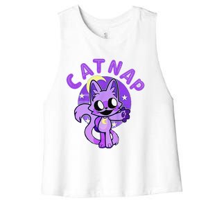 Hi Cats Nap Lover Funny Cat Gift Women's Racerback Cropped Tank