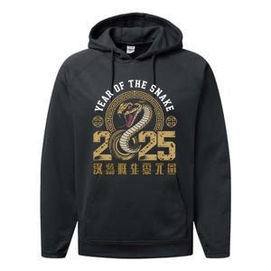 Happy Chinese New Year Year Of The Snake 2025 Performance Fleece Hoodie