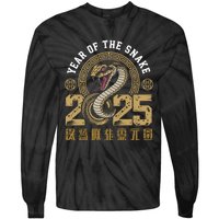 Happy Chinese New Year Year Of The Snake 2025 Tie-Dye Long Sleeve Shirt