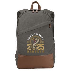 Happy Chinese New Year Year Of The Snake 2025 Cotton Canvas Backpack