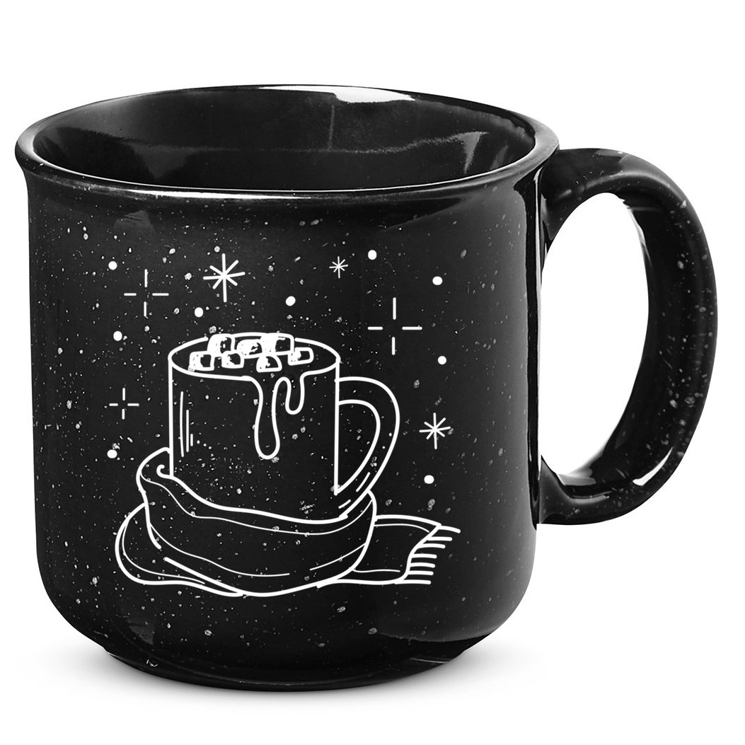 Hot Chocolate Nature Snow Cozy Winter Days Gift 15oz Campfire Ceramic Mug