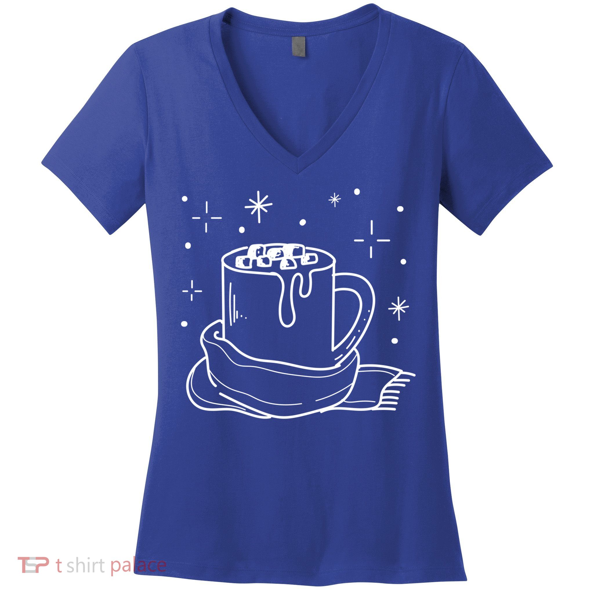 Hot Chocolate Nature Snow Cozy Winter Days Gift Women's V-Neck T-Shirt