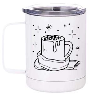 Hot Chocolate Nature Snow Cozy Winter Days Gift 12 oz Stainless Steel Tumbler Cup