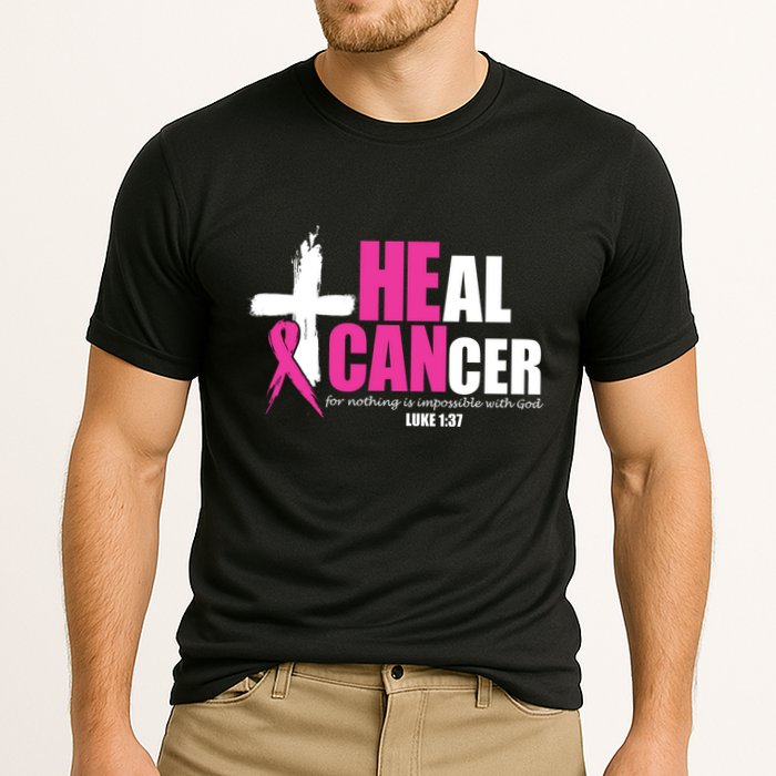 Heal Cancer Nothing Is Impossible With God Breast Cooling Performance Crew T-Shirt