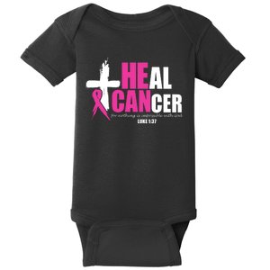 Heal Cancer Nothing Is Impossible With God Breast Baby Bodysuit