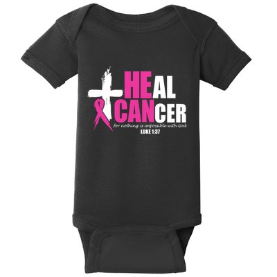 Heal Cancer Nothing Is Impossible With God Breast Baby Bodysuit