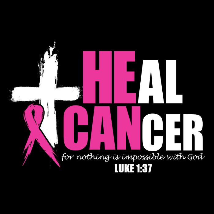 Heal Cancer Nothing Is Impossible With God Breast Tie-Dye T-Shirt