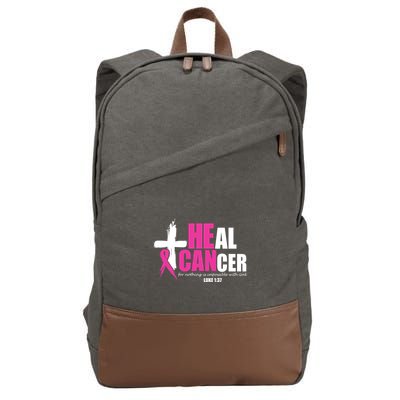 Heal Cancer Nothing Is Impossible With God Breast Cotton Canvas Backpack