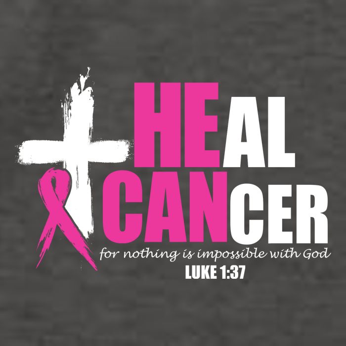 Heal Cancer Nothing Is Impossible With God Breast Vector Backpack
